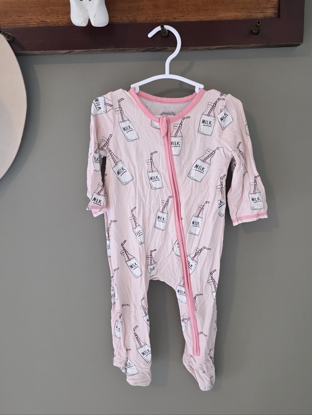 Mud Pie Milk Baby Girl Pajamas 3-6m